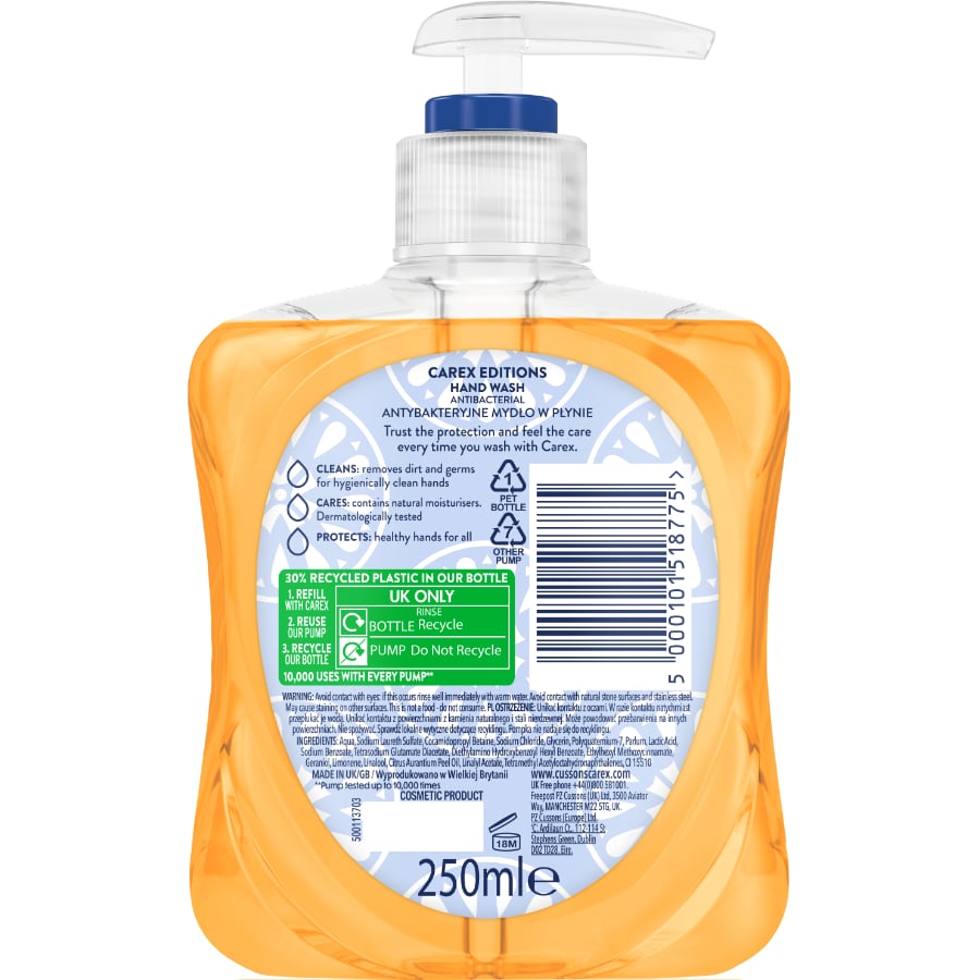 Carex Editions Antibacterial Hand Wash Seville Escape 250ml